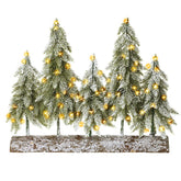 LED Christmas tree forest on log